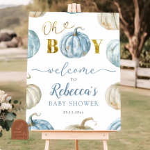 Signo de bienvenida de Baby Shower para la calabaz