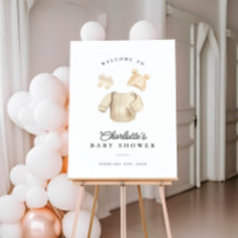 Signo de bienvenida de Baby Shower para ropa de be