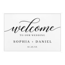 Signo de bienvenida de Boda acrílico elegante guió