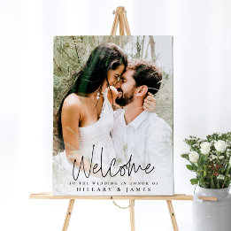Signo de bienvenida de Boda de caligrafía elegante
