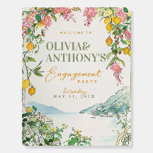 Signo de bienvenida de Boda italiano de la costa a