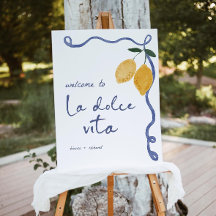 Signo de bienvenida de Boda italiano dibujado a ma