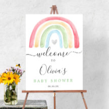 Signo de bienvenida de Boho Rainbow Baby Shower