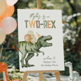 Signo de bienvenida de cumpleaños de los dinosauri