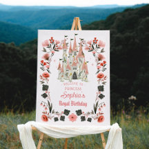 Signo de bienvenida de cumpleaños del castillo rea