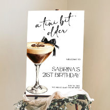 Signo de bienvenida de cumpleaños, espresso, un po