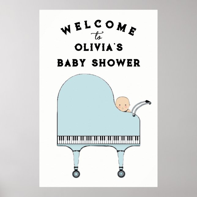 Signo de bienvenida de decoración de Baby Shower (Frente)