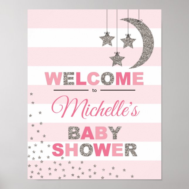 signo de bienvenida de decoración de la ducha bebé (Frente)