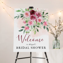 Signo de bienvenida de ducha de novia floral borgo