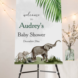 Signo de bienvenida de Elephant Boy Baby Shower
