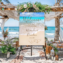 Signo de bienvenida de la boda de Blue Ocean Waves