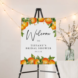 Signo de bienvenida de la ducha de novia de Citrus