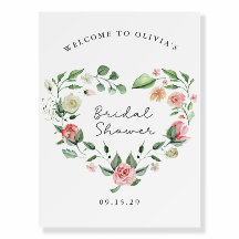 Signo de bienvenida de la ducha de novia de Rubor
