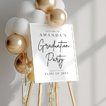 Signo de bienvenida de la fiesta de graduación de