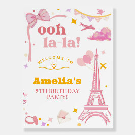 Signo de bienvenida de la Torre Eiffel de París Ro