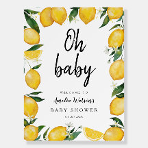 Signo de bienvenida de Lemon Baby Shower