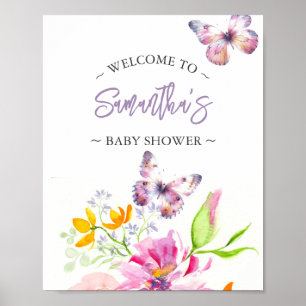 Signo de bienvenida de mariposa de Posters de Baby