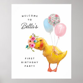 Signo de bienvenida de pato, decoración de Fiesta 