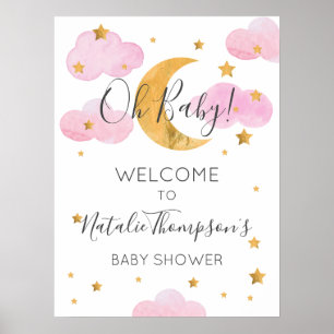 Signo de bienvenida de Póster Moon & Stars Chica
