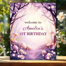 Signo de bienvenida de primer cumpleaños con temát