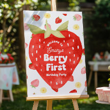 Signo de bienvenida de primer cumpleaños de Berry 