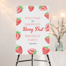 Signo de bienvenida de primer cumpleaños de Berry