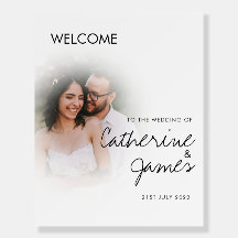 signo de bienvenida de un boda fotográfico de pare
