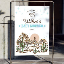 Signo de bienvenida de Western Cowboy Boy Baby Sho