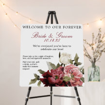 Signo de bienvenida del Boda de espuma de Bouquet