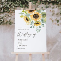 Signo de bienvenida del Boda de girasol ruso