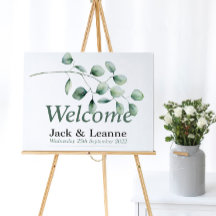 Signo de bienvenida del Boda Eucalyptus