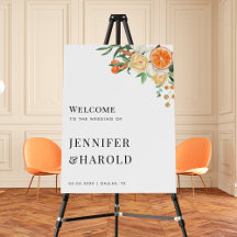 Signo de bienvenida del Boda floral de verano del 