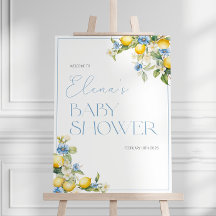 Signo de bienvenida editable de Baby Shower con li
