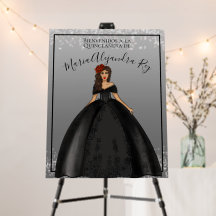 Signo de bienvenida español de Quinceanera con ves