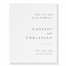 Signo de bienvenida + gráfico de asientos