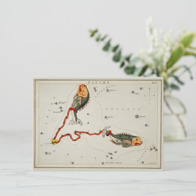 Signo de estrella astronómica Pisces Nota de cumpl (Anverso de pie)