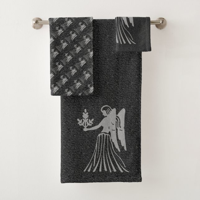 Signo de estrella de zodiaco negro y ángel gris (In situ)