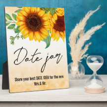 Signo de girasol de fecha tabletop placa