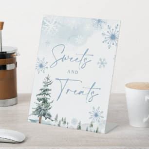 Signo de golosinas y golosinas, señal de la mesa a