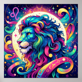 Signo de horóscopo Leo | Arte de león colorido