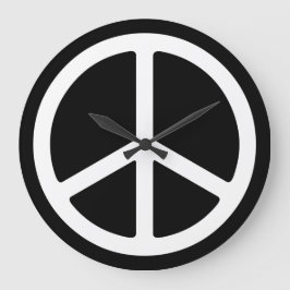 Signo de la paz blanco flaco en el reloj de pared