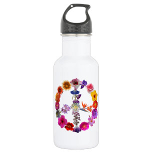 Signo de la paz de la botella de agua de