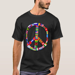Signo de la paz hecho de las camisetas de las