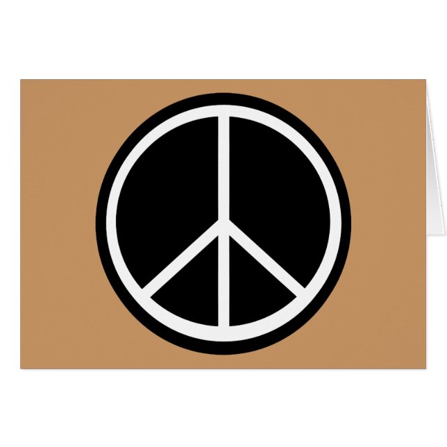 Signo de la paz retro blanco negro clásico (Anverso (Horizontal))