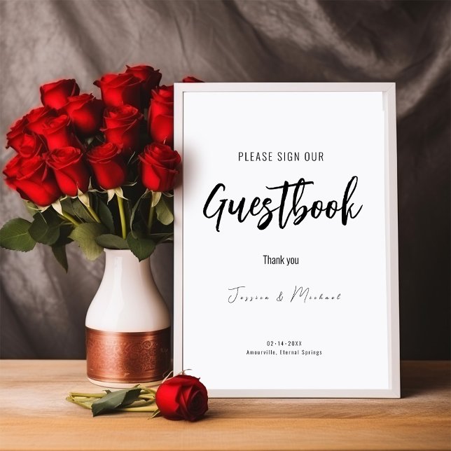 signo de libro de visitas boda Minimalista Elegant (Wedding guestbook Minimalist Elegant)
