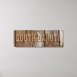 Signo de lienzo rústico de madera de Dakota del Su