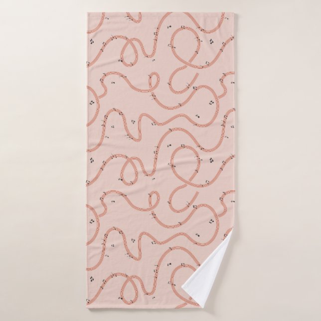 Signo de notas musicales adicional rosa (Toalla de baño)