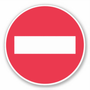 Signo de parada roja redonda pegatina vinílico