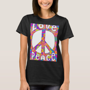 SIGNO DE PAZ AMOR a la camiseta 60s 70s Tye Dye Hi