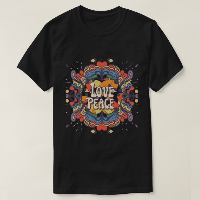 Signo de paz Amor Camiseta | Costuma hippie de los (Diseño del anverso)